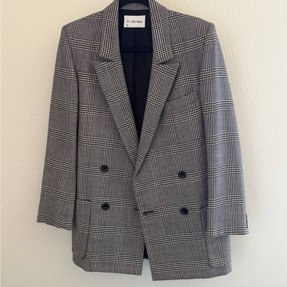 JH Collectibles Black and White Plaid Blazer